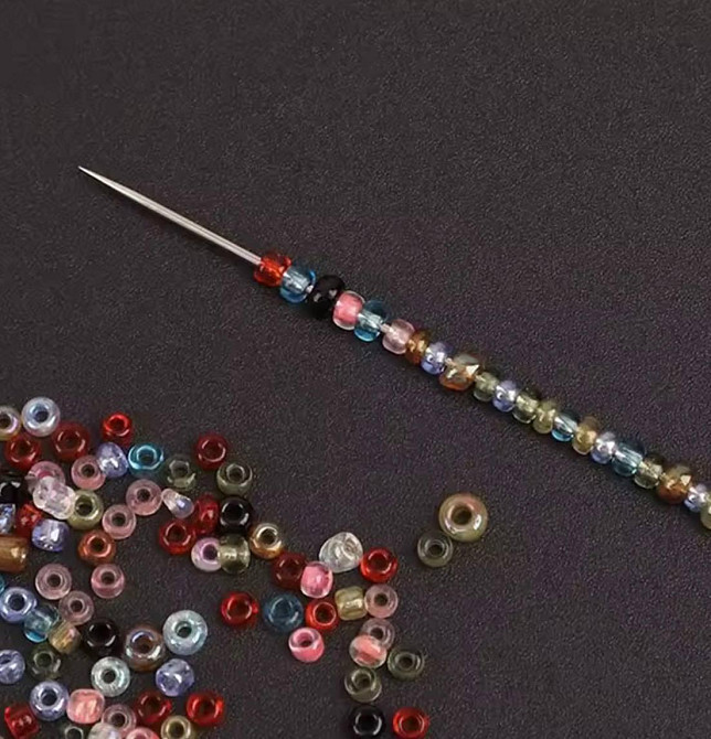 Иглы для бисера тонкие 0.45×120 мм, набор 10 шт, гибкие металлические иглы для рукоделия Киев - изображение 5