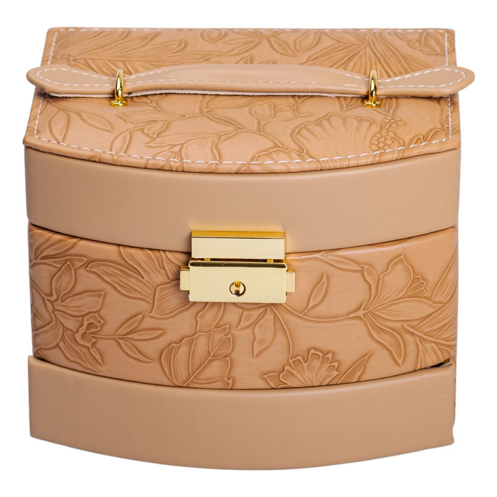 Скринька для прикрас з еко шкіри 3 яруси із замком органайзер для ювелірних виробів HP-5-23BR Коломия - фото 4