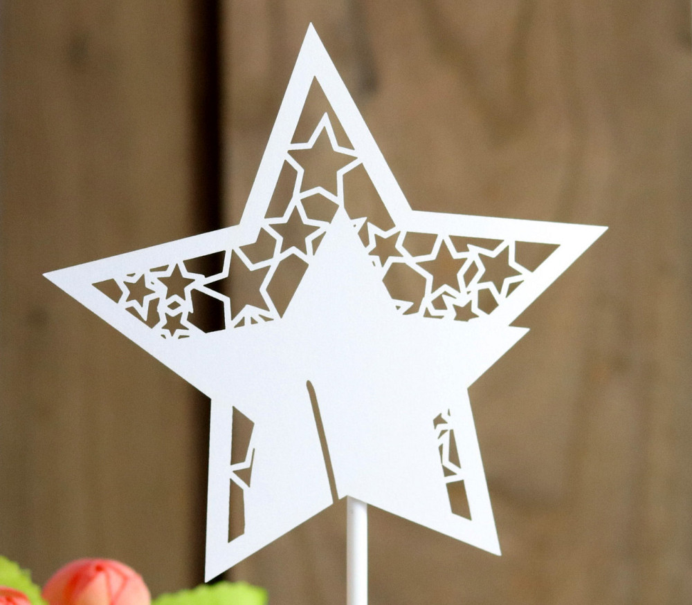 Декор на новый год Звездочка 10 штук 95 мм белый Киев - изображение 4