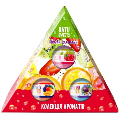 Бомбочка для ванны AquaShine Rainbow Набор Bath Sweets Коллекция ароматов 3 x 100 г (4820240940708) Винница - изображение 1