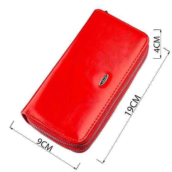 Гаманець жіночий з гладкою екокожі KIVI 19055 Яскраво-червоний Київ