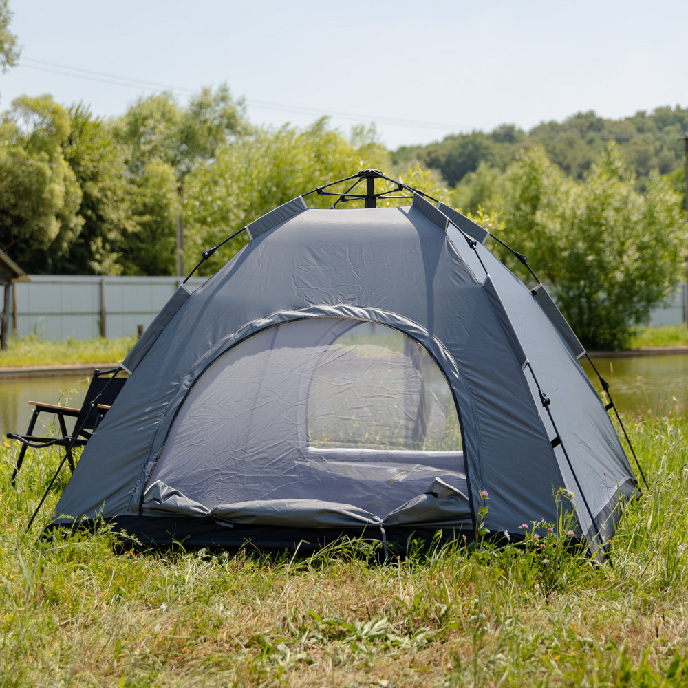 Намет кемпінговий 2 на 2 метри автоматичний для риболовлі походу туристичний LU-019G Сірий Коломия - фото 3