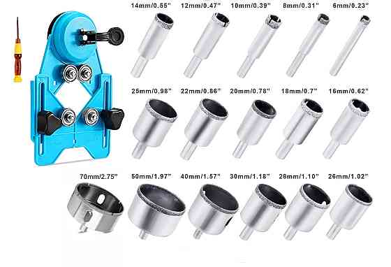 Набір шаблон для свердління та алмазні коронки 16 штук JNZ (429578957) Київ