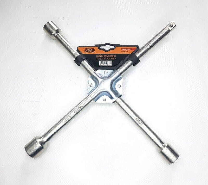 Ключ балонний "хрест" 17х19х21х1/2" посилений 16мм 202620 (СИЛА) Винница - изображение 1