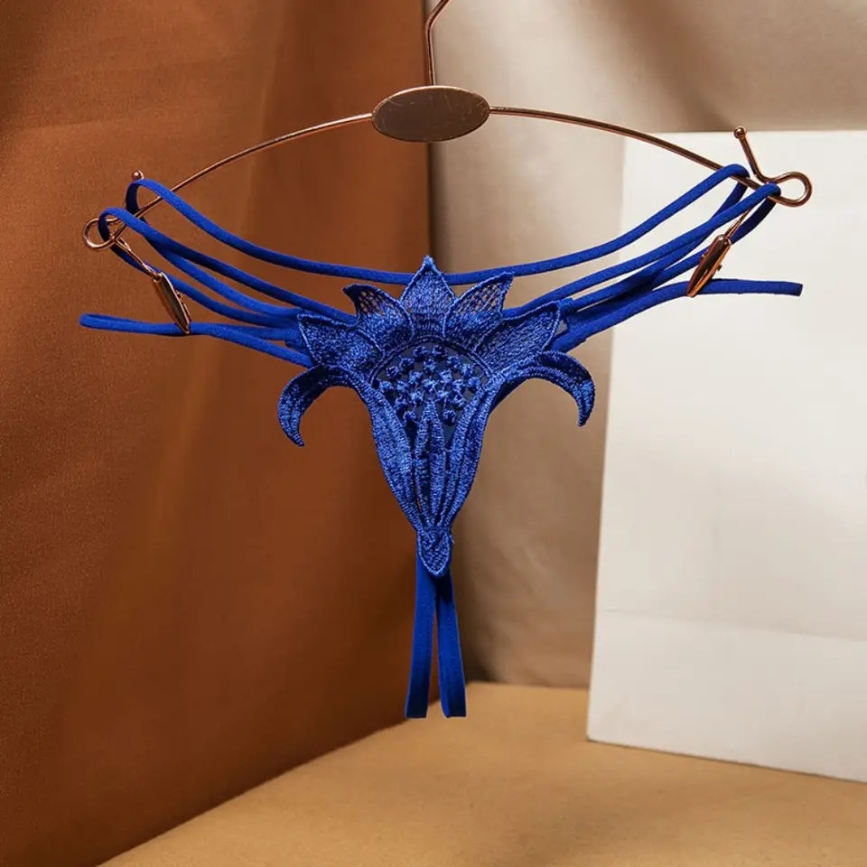 Трусики з розрізом жіночі еротичні 44 синій Київ - фото 1