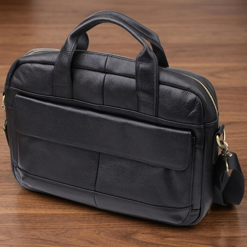 Портфель для чоловіків з натуральної шкіри Vintage 23041 Чорний Київ - фото 11