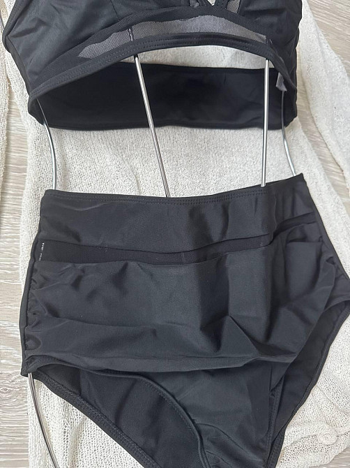 Жіночий купальник роздільний купальник з високою талією Чорний M Харків - фото 3