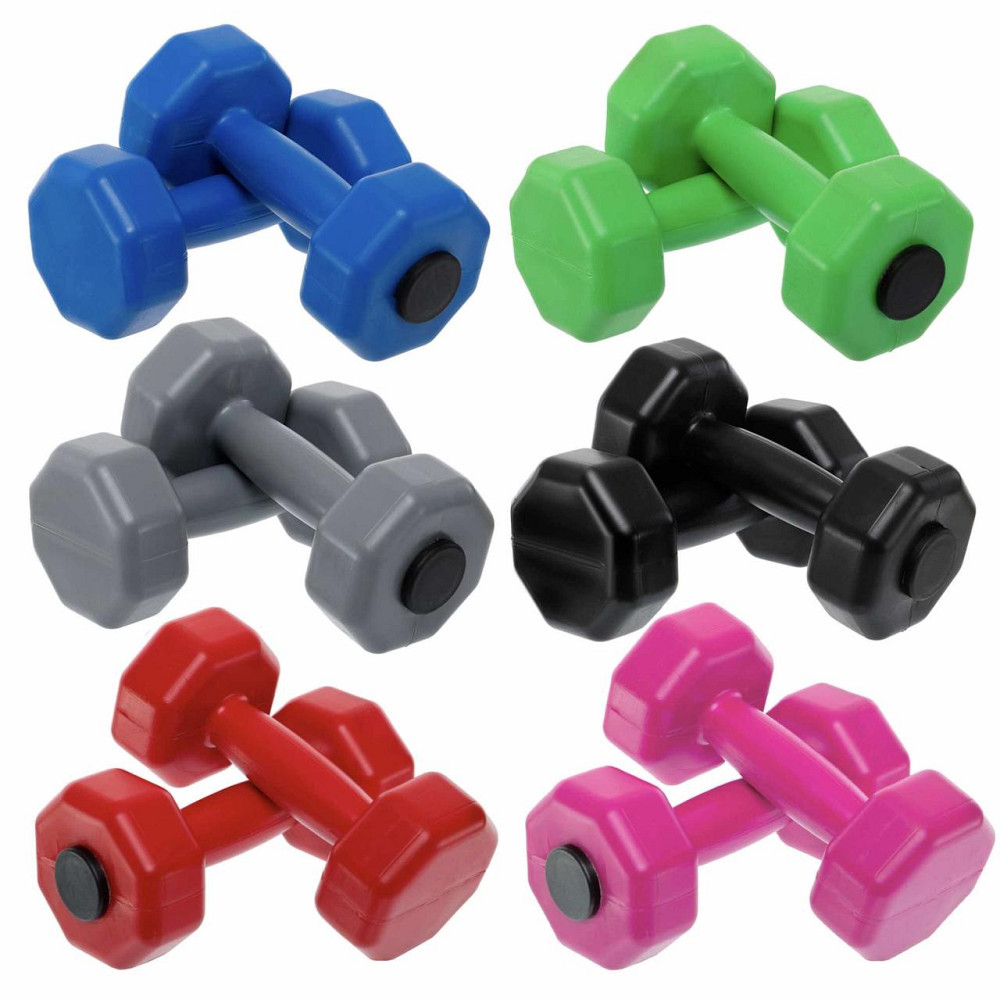 Гантелі для фітнесу композитні в пластику 2*1 кг Вишневе - фото 10