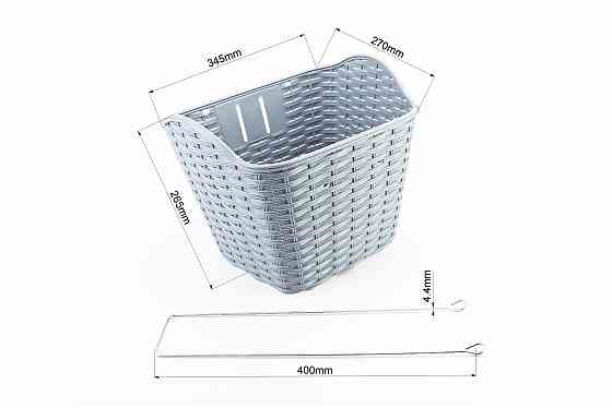 Кошик багажний передній 28" з кришкою, пластмасовий, сірий TH-059 Київ