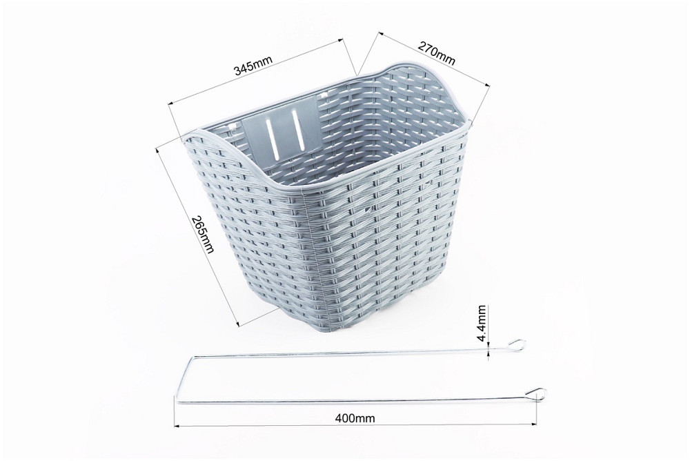 Кошик багажний передній 28" з кришкою, пластмасовий, сірий TH-059 Київ - фото 2