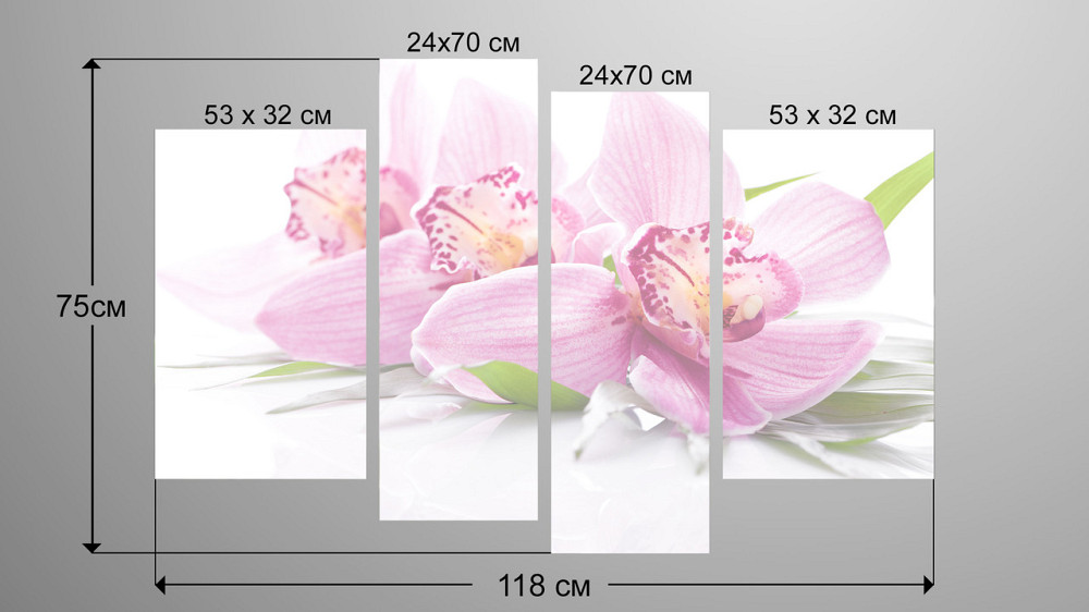 Модульна картина Квіти Орхідея Art-44_4 Київ - фото 3