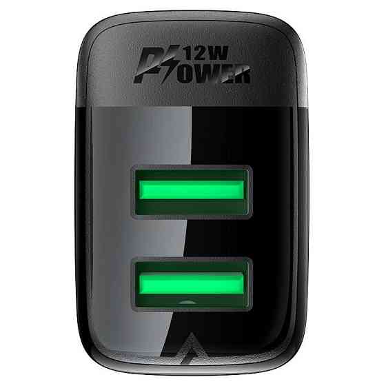 Сетевое зарядное устройство ACEFAST A86 12W (USB-A+USB-A) dual port charger  Black Киев