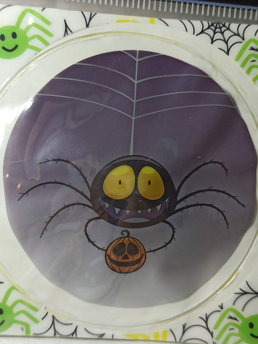 Наліпка на Хелловін 8 см зі світлодіодами Павучок фіолетовий Київ - фото 2