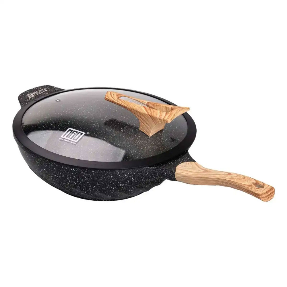 MGC Алюмінієва сковорода 5,8 л, мармурове антипригарне покриття, Ø 32 см, з лопаткою для пригот Коломия - фото 3