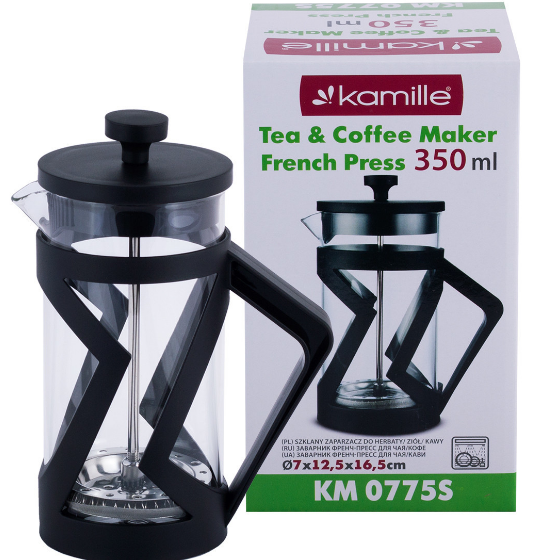 Френч-прес 350мл нерж.сталь/скло/пластик 0775S KAMILLE Житомир - изображение 7