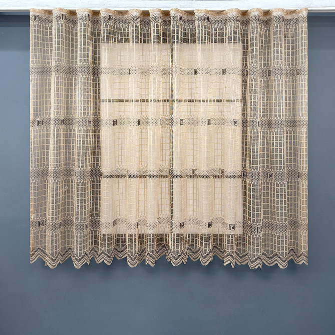 Тюль сетка VR-Textil Juli № 1151т Арка на кухню цвет какао с коричневым 300х150 см (53-0131) Киев - изображение 2