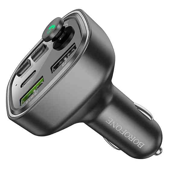Автомобільний зарядний пристрій з FM-модулятором BOROFONE BC48 Broad QC3.0 car Bluetooth, FM transmitter, колір чорний BC48B Одеса