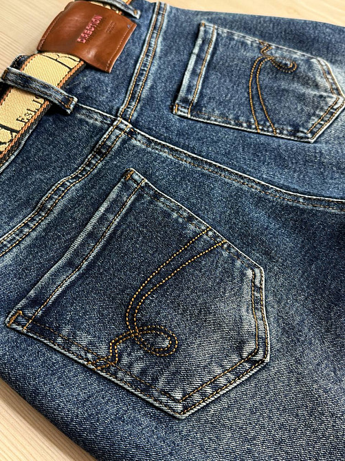 Джинсы женские Dragon 8192 Mom jeans с ремнем синие, синий, 31, 31, 83 см, 110 см Киев - изображение 7