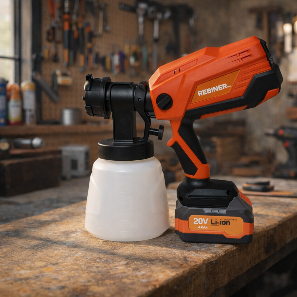 Пульверизатор акумуляторний Rebiner RSA-20Li, Фарбопульт акумуляторний для фарбування автомобіля сопло 1.8 мм Без АКБ та ЗП Львів - фото 1