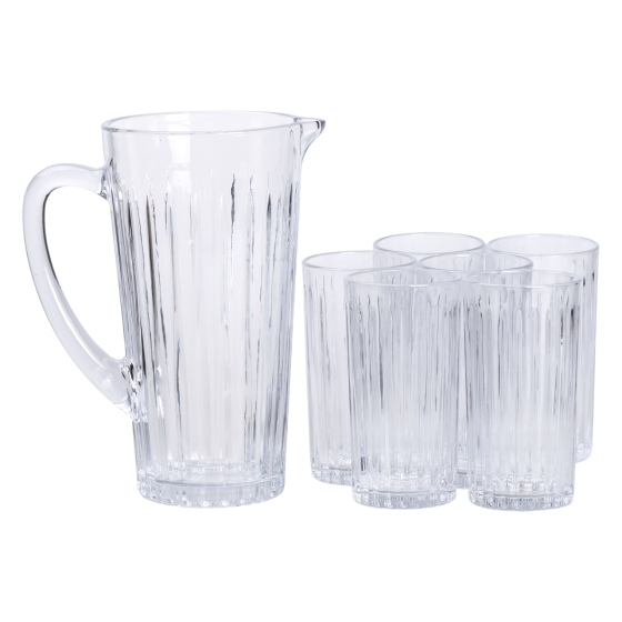 Кувшин 1.2 литра со стаканами 6 штук по 320 мл графин для компота сока воды лимонада HP-19-5 Киев