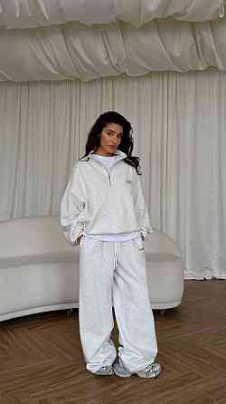 Жіночий стильний повсякденний костюм-двійка, кисна тринитка петля Графіт, 46/48 Одеса