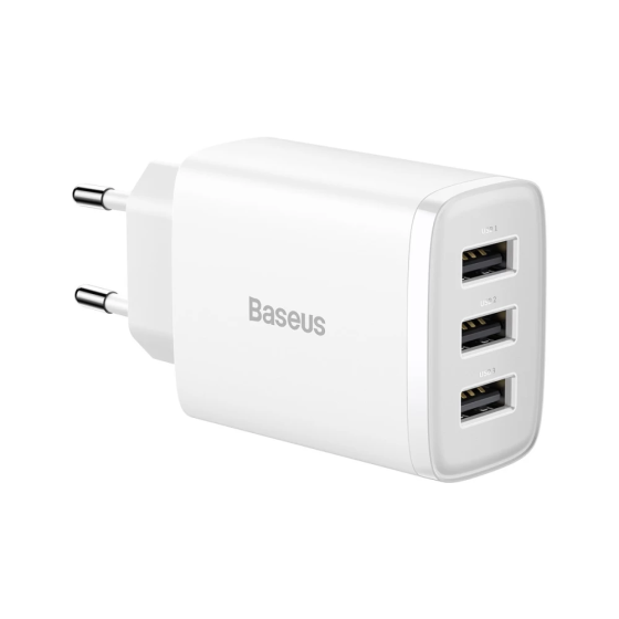 Сетевое зарядное устройство Baseus Compact Charger 3U 17W EU, цвет белый CCXJ020102 Одесса