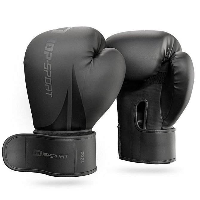 Боксерські рукавиці Hop-Sport HS-BG12 12oz чорні Киев - изображение 2