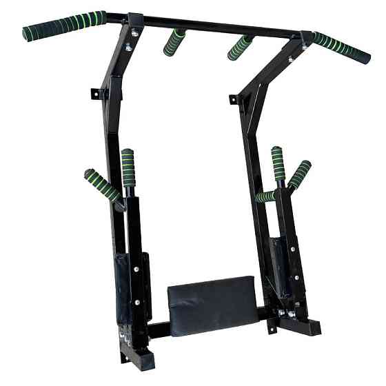 Тренажер турнік з підйомними брусами Iron Pro 4 в 1 NE-TR-5B, з м'якими ручками, чорний Вінниця