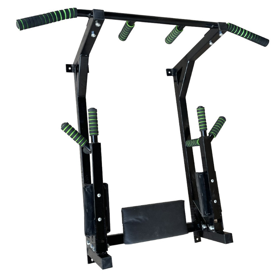 Тренажер турнік з підйомними брусами Iron Pro 4 в 1 NE-TR-5B, з м'якими ручками, чорний Вінниця - фото 3