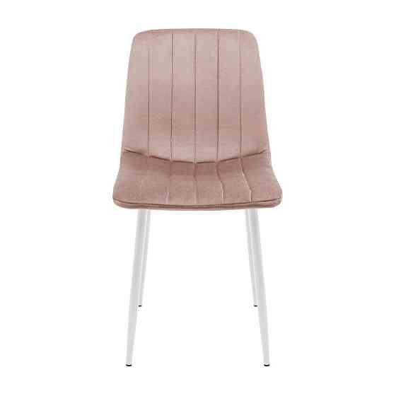 Стілець крісло м'який FuryDesign Malcolm 22 білі ніжки Рожевий Київ