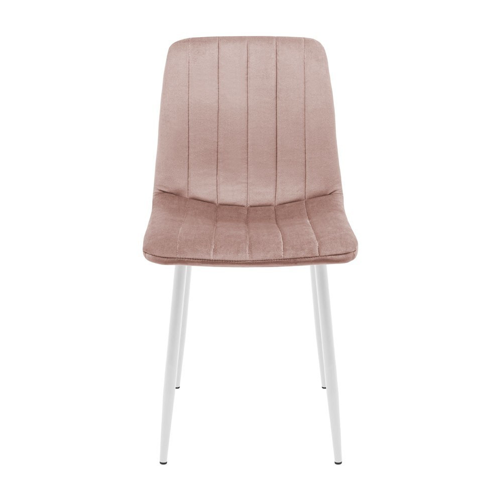 Стілець крісло м'який FuryDesign Malcolm 22 білі ніжки Рожевий Київ - фото 2