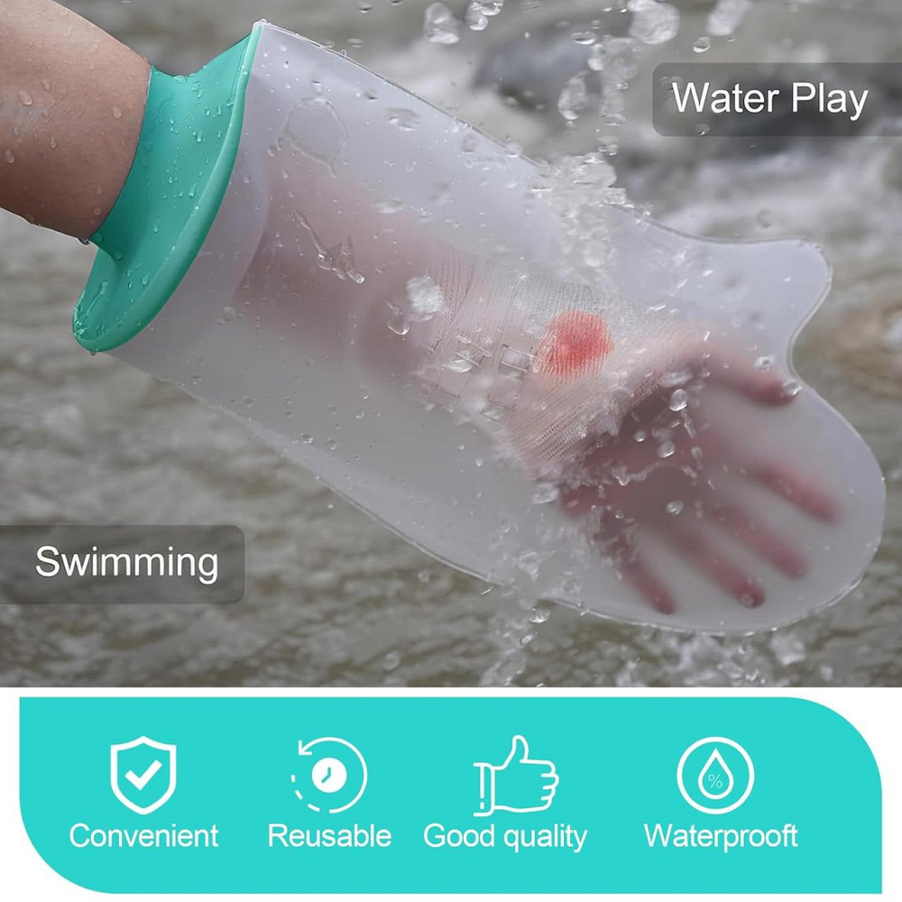 Перчатка для душа Tianher SG01 прозрачная силикон-ПВХ водонепроницаемая защита пальцев и гипса многоразовая Киев - изображение 7