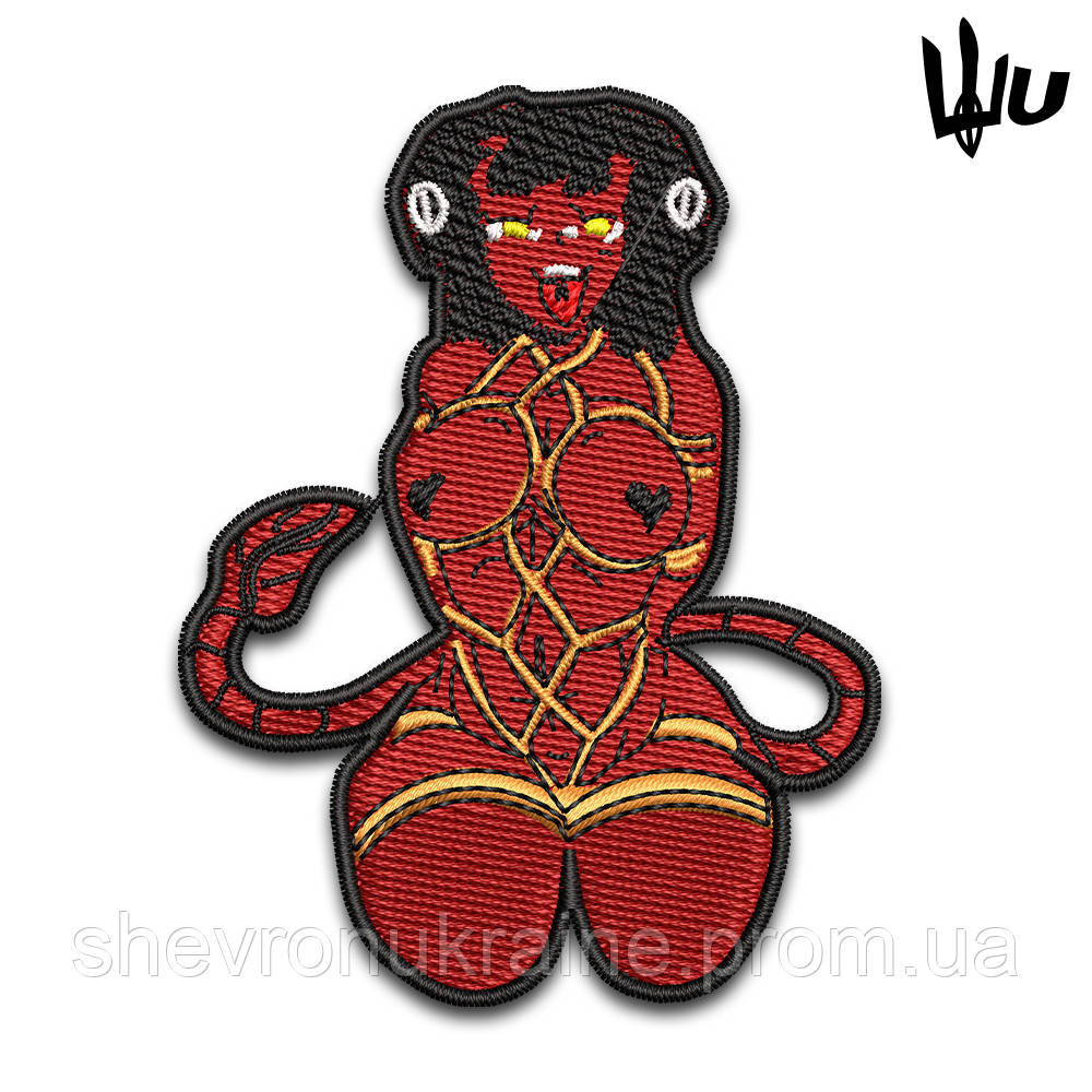 Шеврон під замовлення АНІМЕ ДІВЧИНА ДЕМОН (Термін виготовлення 3-5 днів. На липучці) Розмір 7.5x5.5см Київ - фото 1