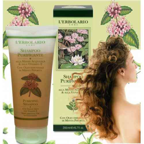 Шампунь для волосся очищуючий М'ята і вітамін Е L'ERBOLARIO 200 мл Київ