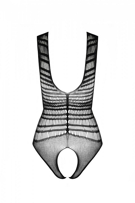Бодістокінг з доступом Passion BS086 black, вертикальна сітка, виріз на спинці Sex Aura Київ - фото 7