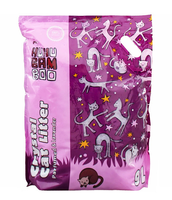 Силикагелевый наполнитель для кошачьего туалета Crystal Cat Litter Lavander 9 л HUHUBAMBOO Винница - изображение 1