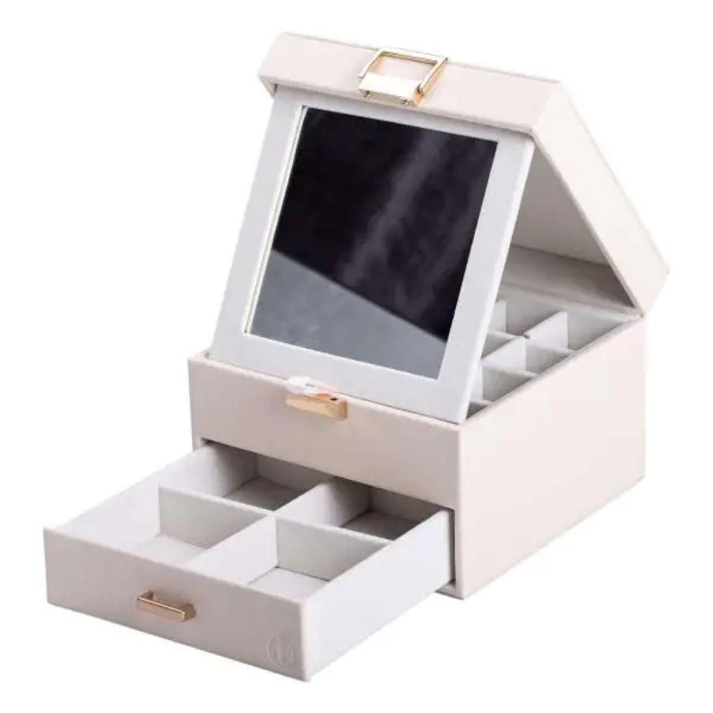 Двоярусна шкатулка для прикрас з еко-шкіри Київ - фото 2