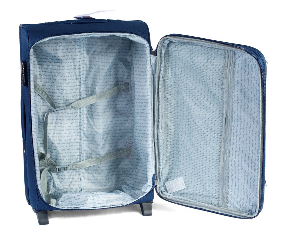 Чемодан WINGS большой темно-синий тканевый 73 см Киев - изображение 5