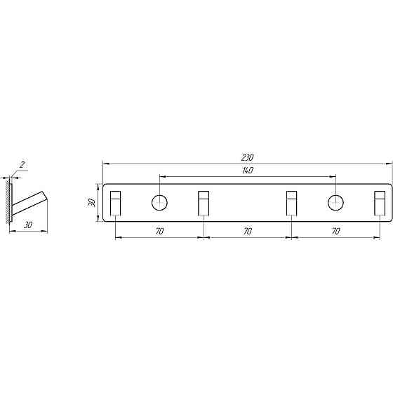 Планка з гачками TOPAZ TKB 9385-4 (000021244) Київ