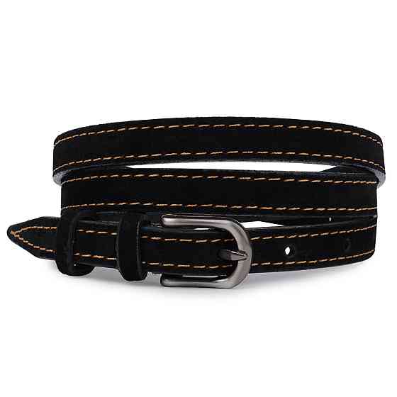 Стильний замшевий ремінь для жінок Чорний (Vintage) Київ