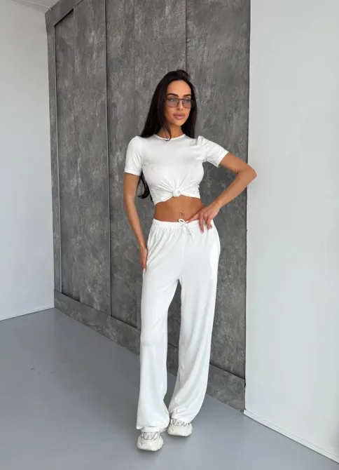 Женский костюм из вискозы с индейкой — базовый комплект футболка + брюки Одесса - изображение 3