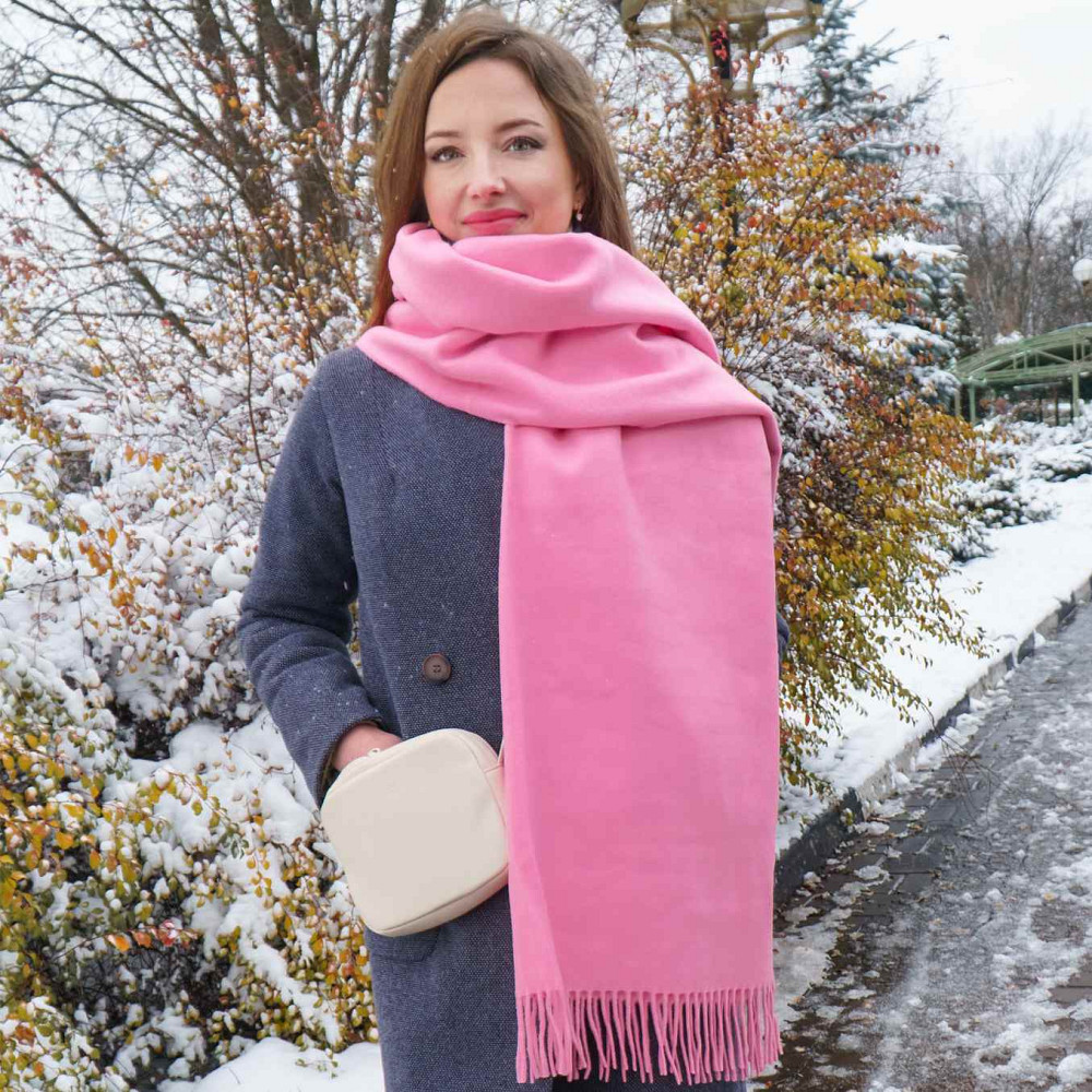 Шарф женский кашемировый 70х200 SAFALANO ярко розовый Сумы - изображение 4