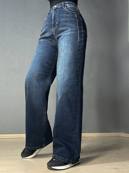 Джинсы женские Its Basic 2507-2 палаццо стрейчевые с выточками синие, синий, 40, 40, 80 см, 108 см Киев - изображение 11