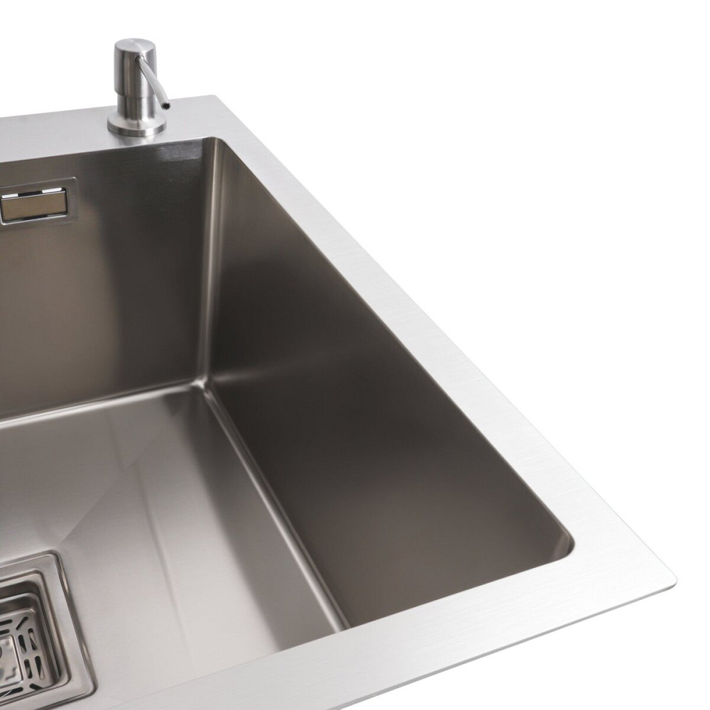 PLATINUM Кухонна мийка 78*50С R нержавійка Platinum Handmade (поглиблена полиця, 3.0/1.0 мм) Київ - фото 3