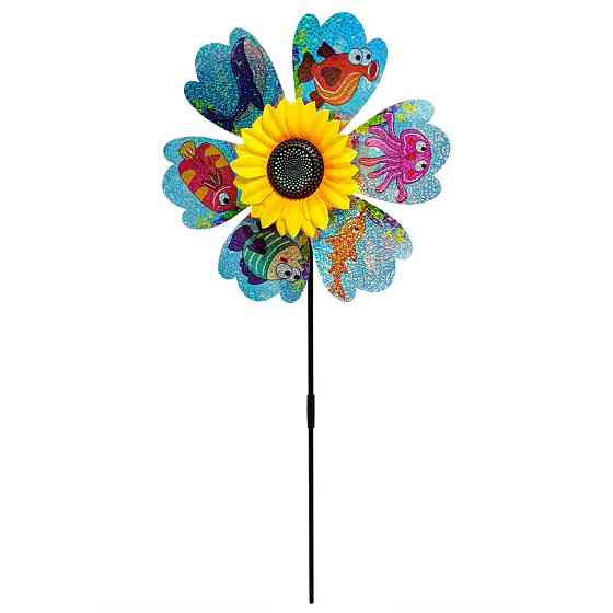 Дитячий вітрячок "Риби" МR 1225-2 квітка діаметром 28 см, паличка 48 см Вінниця