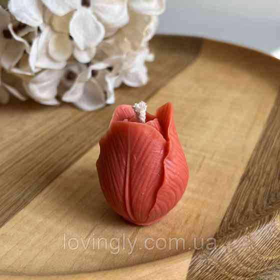 Фигурная свеча – тюльпан из натурального пчелиного воска Ирпень