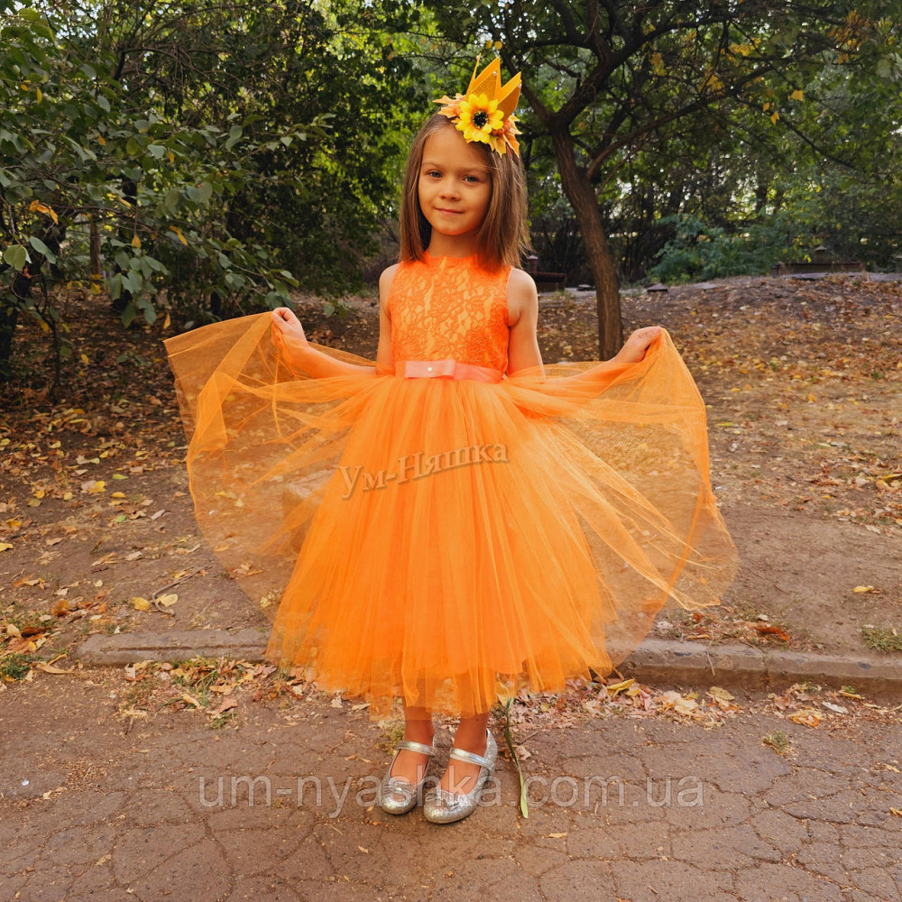 Оранжевое платье Лисичка Белочка Мандаринка Апельсинка Морковка Осень Кривой Рог - изображение 2