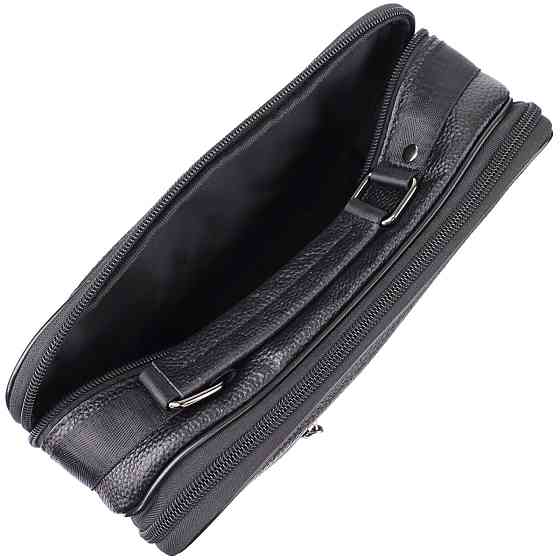 Вместительная мужская сумка с ручкой для переноса в руке из натуральной кожи Черный (Vintage) Киев