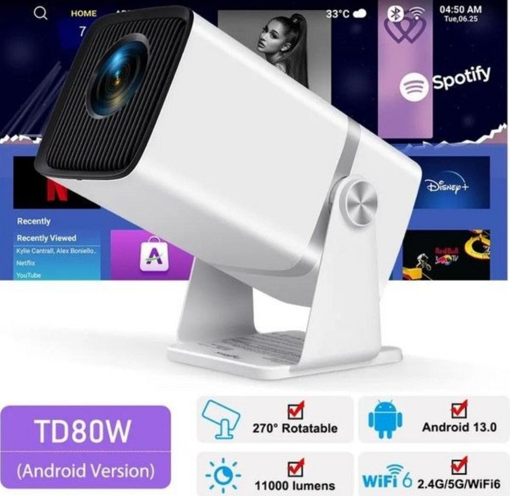 Новий проектор Thundeal TD80W  Android 13, WiFi, FullHD, 450 Ansi Київ - фото 5