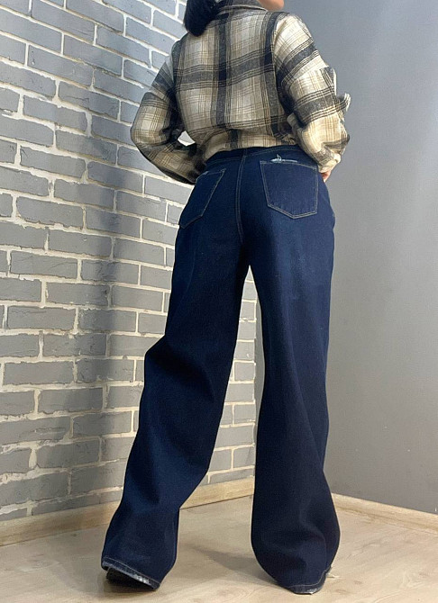 Джинси жіночі Its Basic 4107 baggy jeans палаццо широкі від стегна, темно-синій, 34, 34, 70 см, 100 см Київ - фото 9